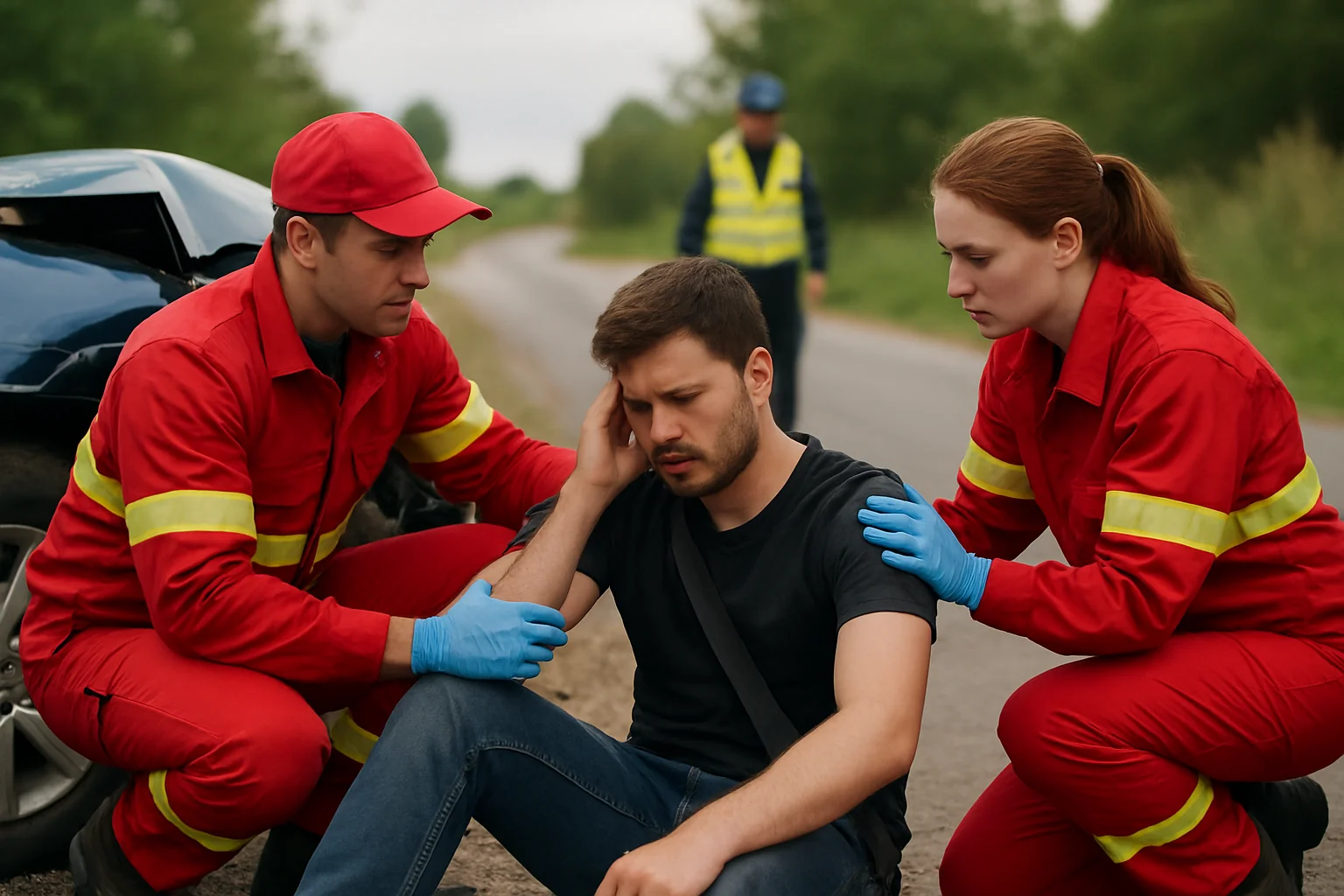Accident în Vedea, Giurgiu: Șofer spitalizat după ce a ieșit de pe drum