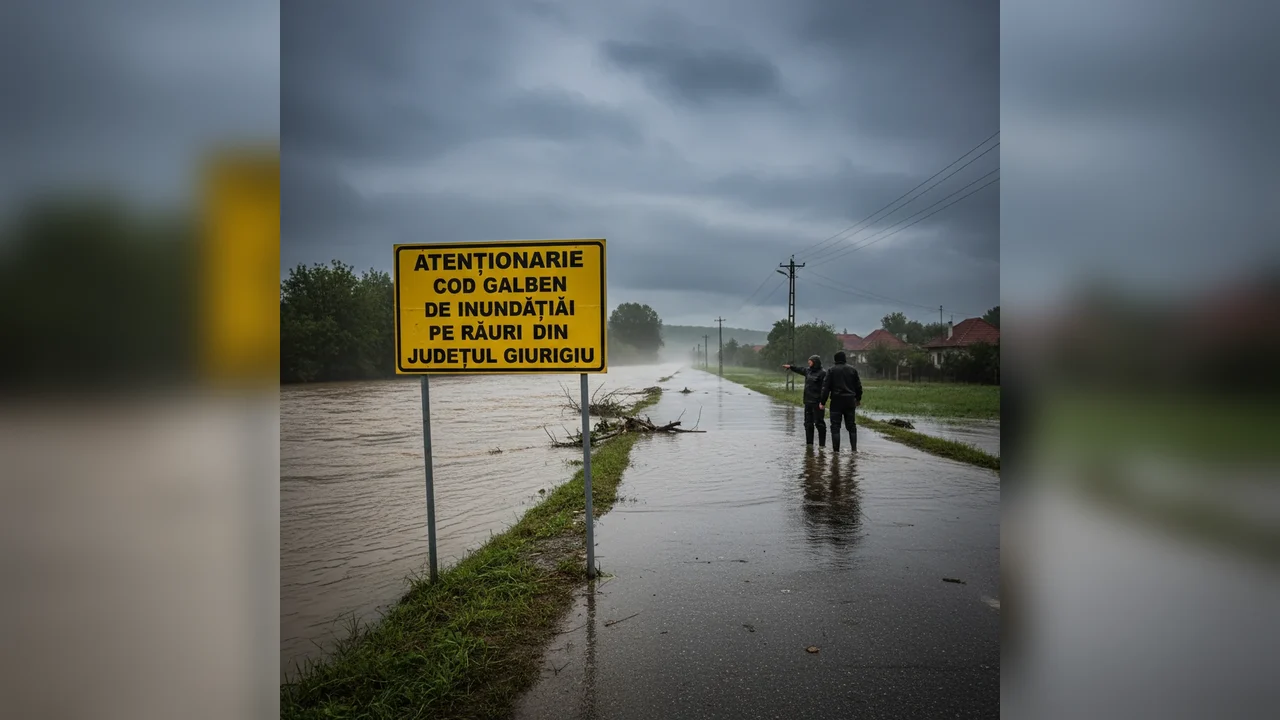 Avertizare de inundații pe râuri din județul Giurgiu, valabilă până luni