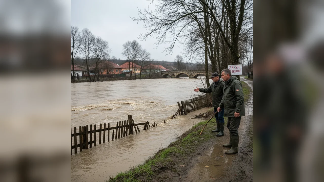 Avertizare hidrologică la Giurgiu: cod galben de inundații pe râuri în 23–24 februarie