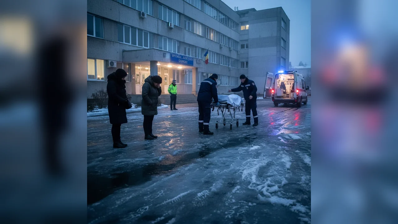 Bărbat de 64 de ani din Giurgiu a murit la spital după ce a fost găsit căzut pe gheață