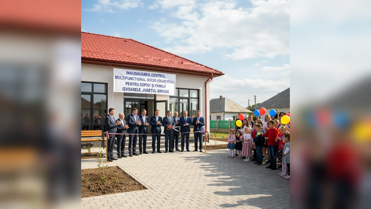 Centru multifuncțional socio-educațional inaugurat la Izvoarele, un nou serviciu pentru copii și familii din județul Giurgiu