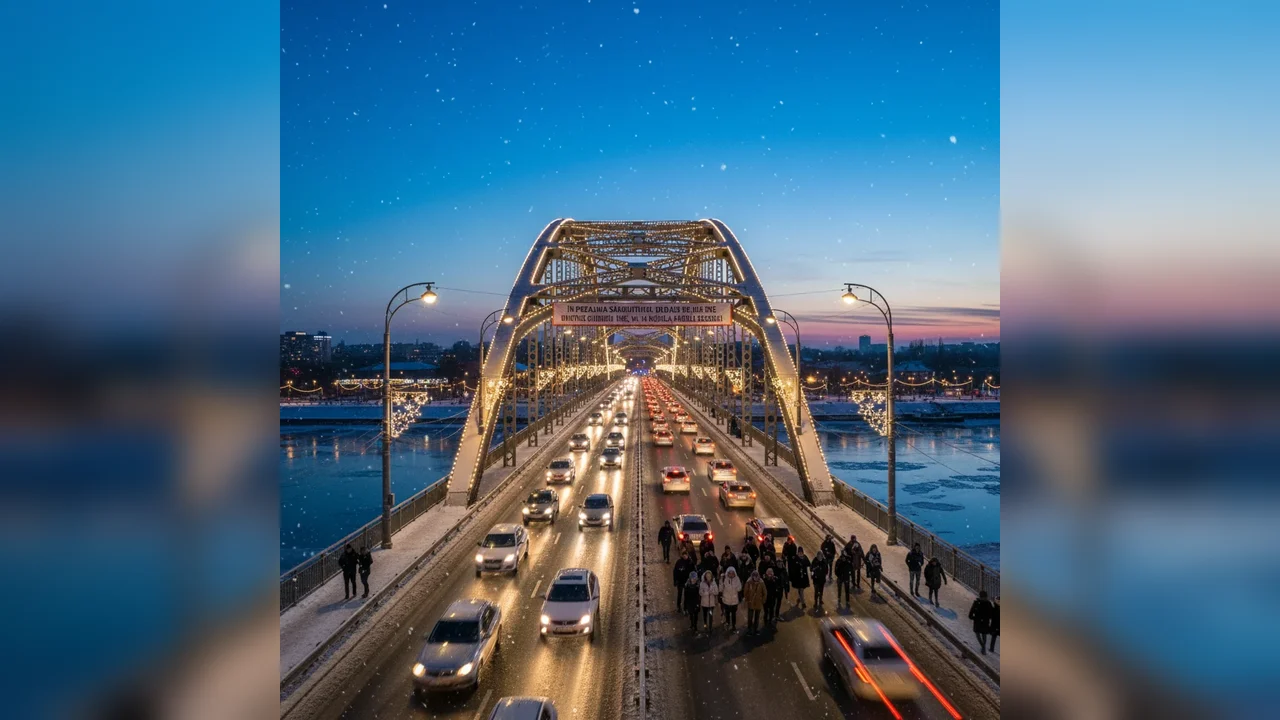 Circulație pe ambele sensuri pe podul Prieteniei dintre Giurgiu și Ruse în perioada sărbătorilor de iarnă