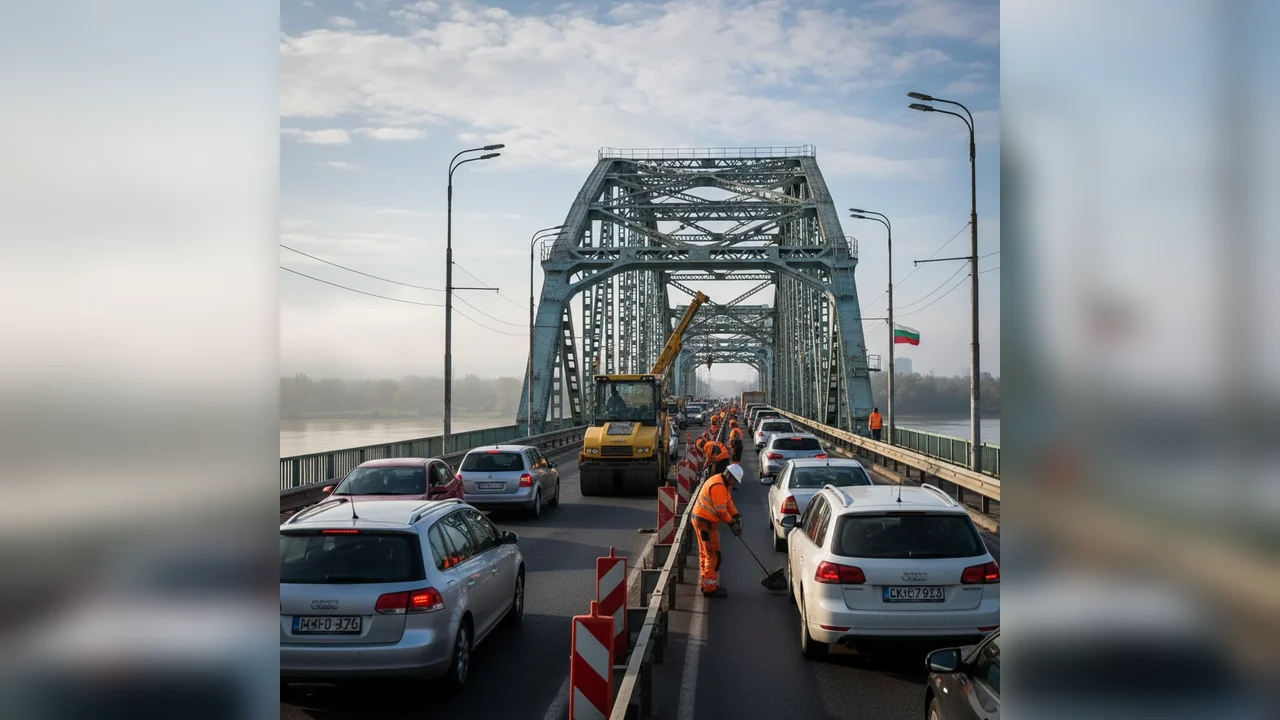 Circulație rutieră oprită temporar pe Podul Prieteniei Giurgiu–Ruse pentru lucrări de reparații