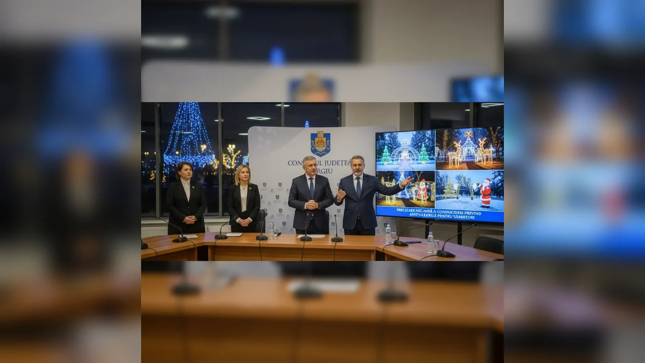 Comunicat oficial al conducerii Consiliului Județean despre amenajările de sărbători în parcurile din Giurgiu