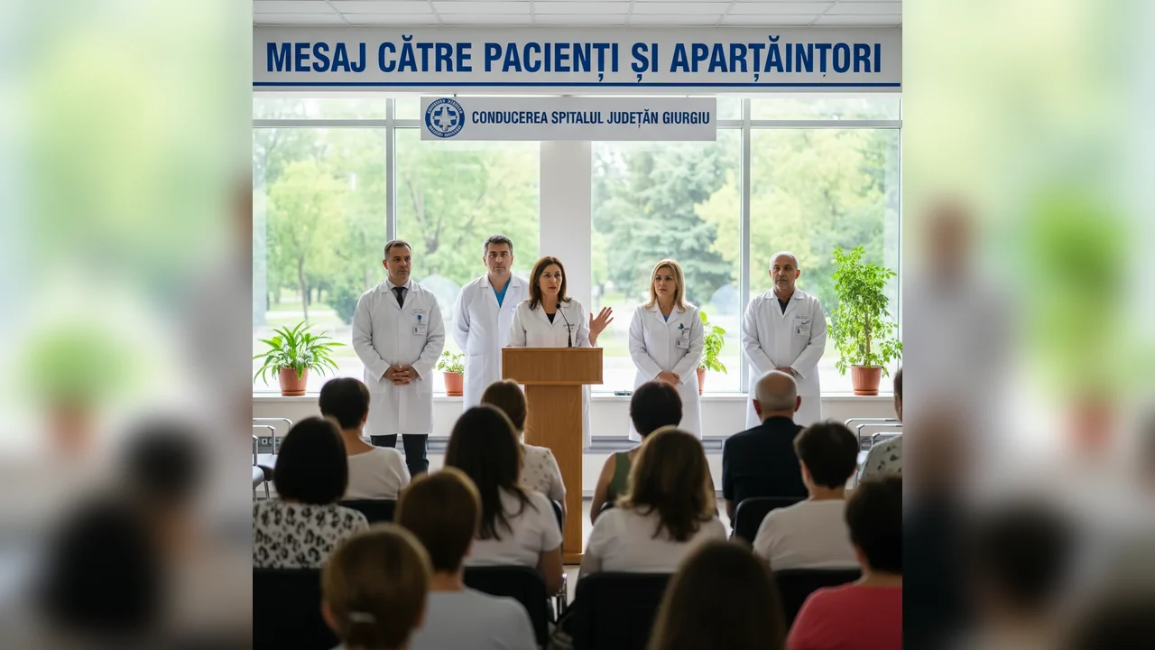 Conducerea Spitalului Județean din Giurgiu transmite un mesaj public pacienților și aparținătorilor