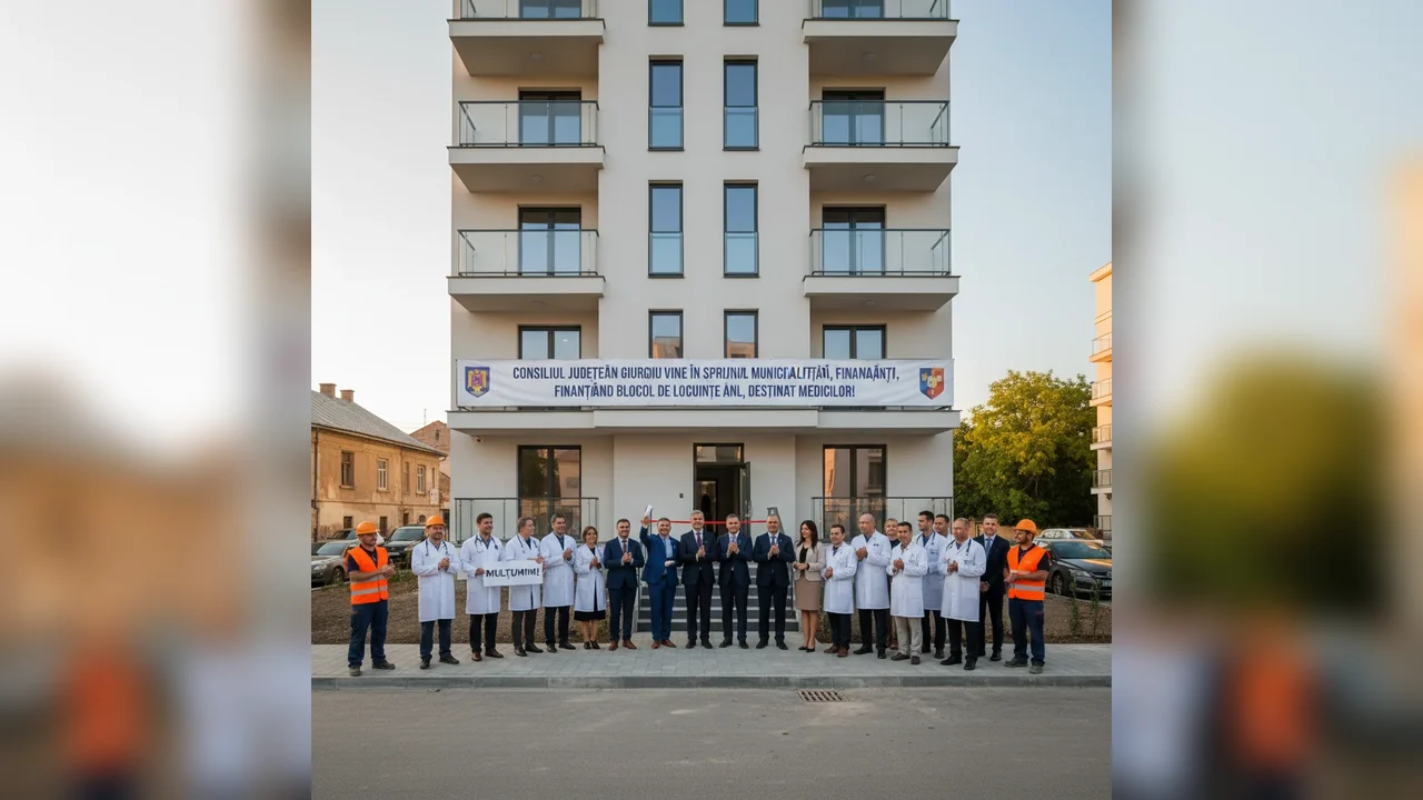 Consiliul Județean Giurgiu sprijină municipalitatea prin finanțarea blocului ANL pentru locuințe destinate medicilor
