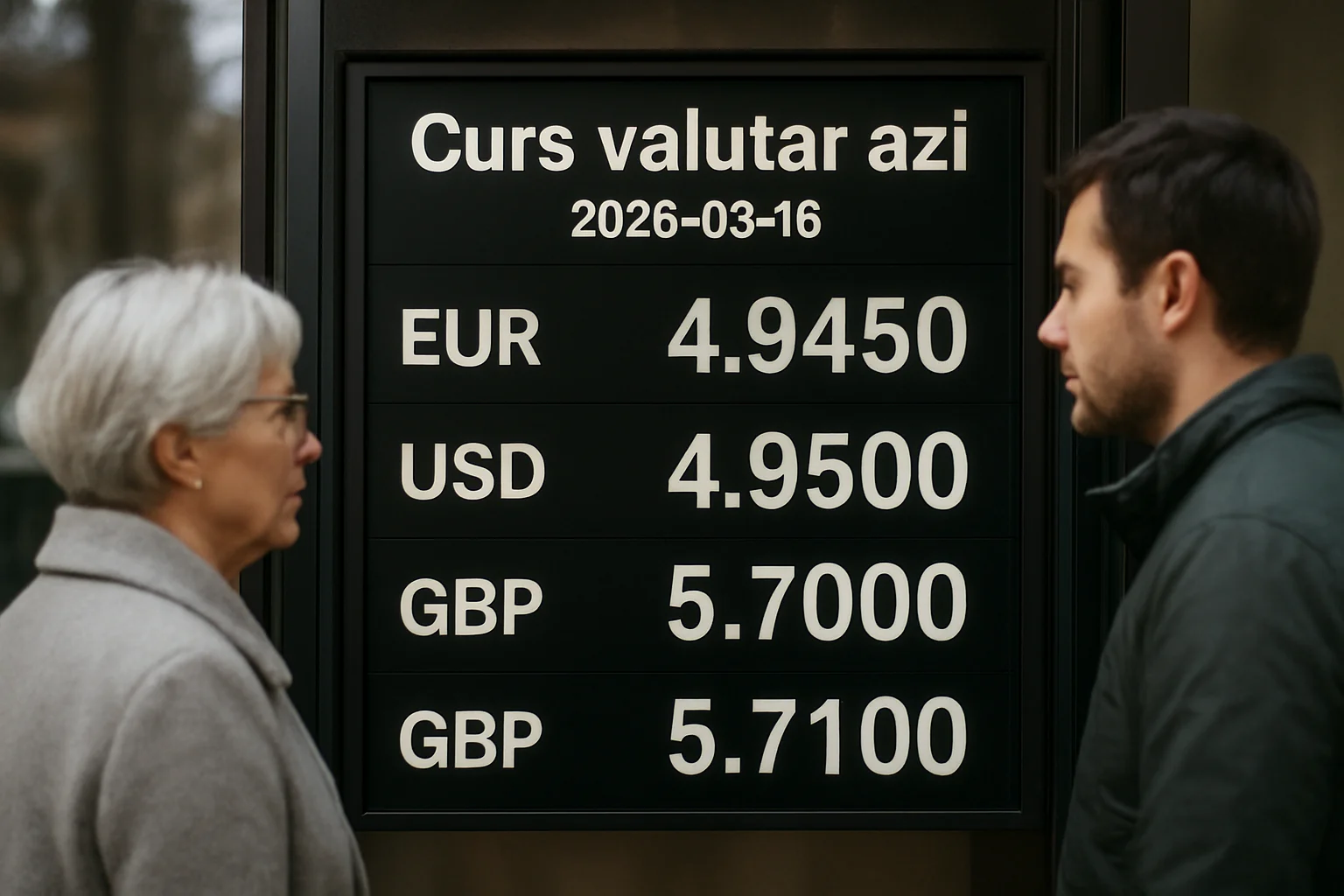 Curs valutar azi (BNR) – 2026-03-16