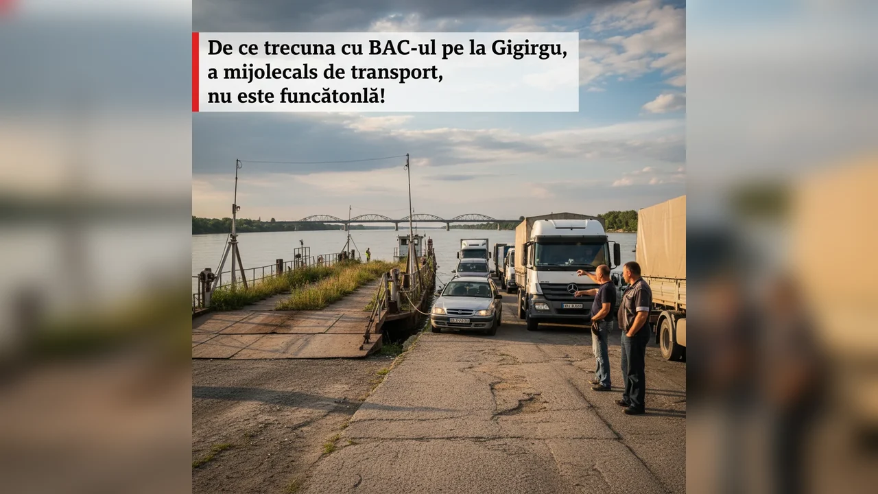 De ce trecerea bacului la Giurgiu pentru mijloacele de transport nu funcționează corespunzător