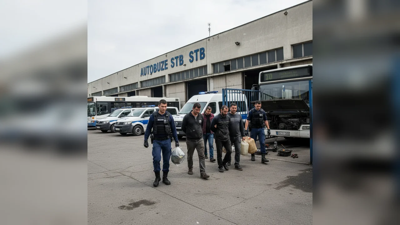 Descinderi în Giurgiu: Poliția prinde șoferi STB pentru furt