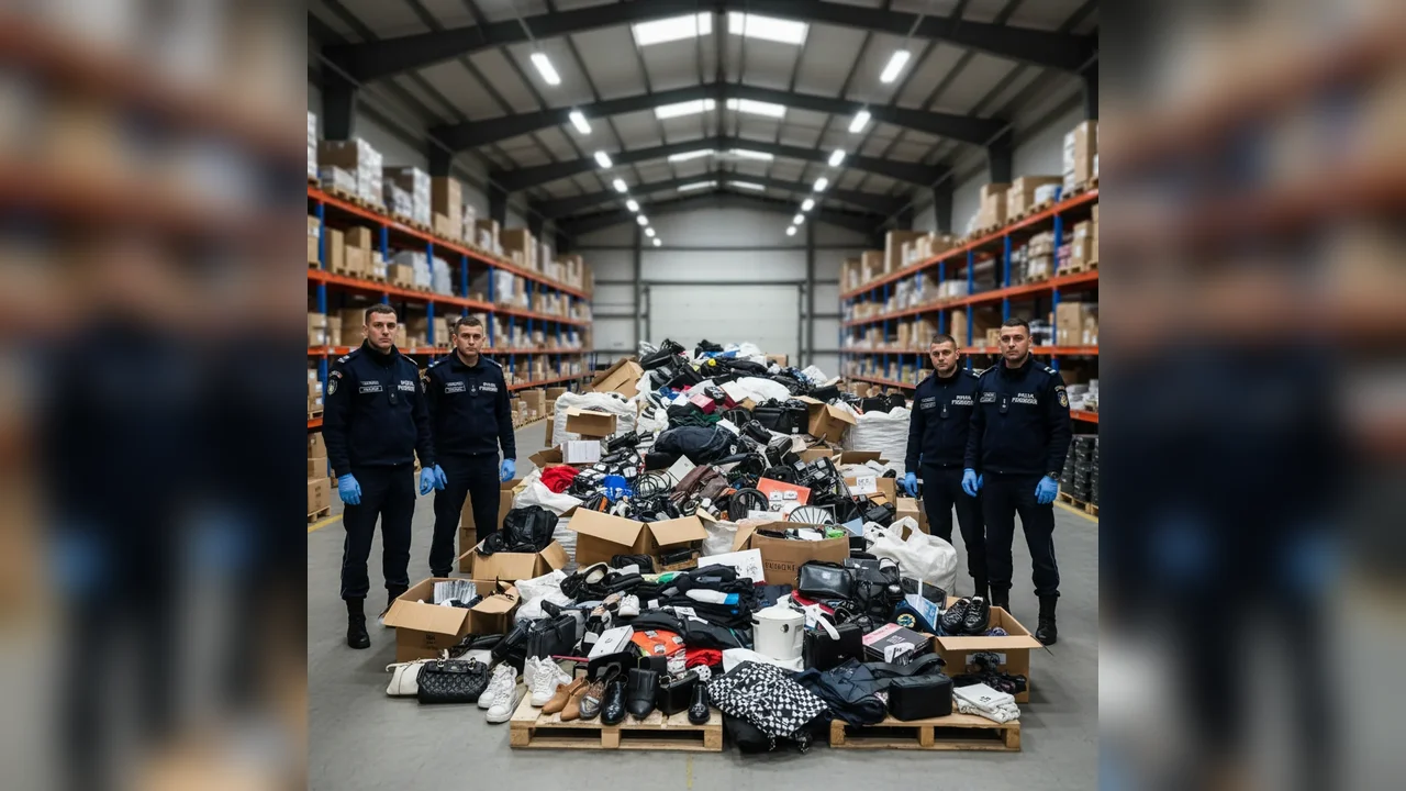 Descoperire de produse contrafăcute de peste 2 milioane de lei la Giurgiu în urma unor controale ale Poliției de Frontieră