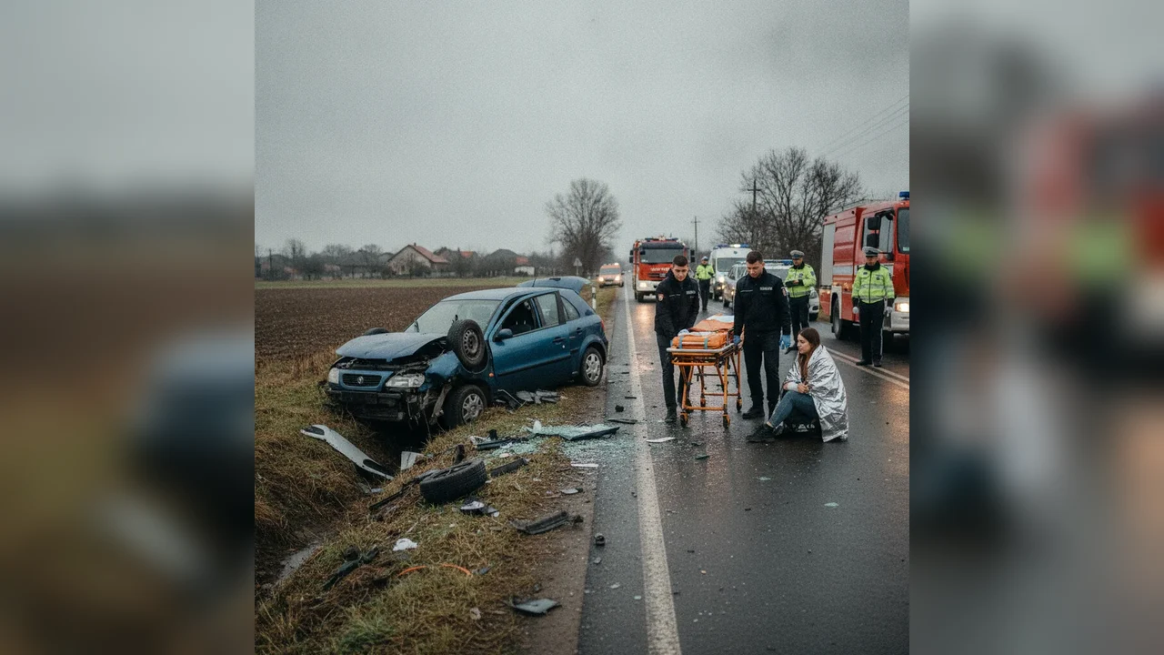 Doi tineri au ajuns la spital după un accident pe DN5A, în Giurgiu