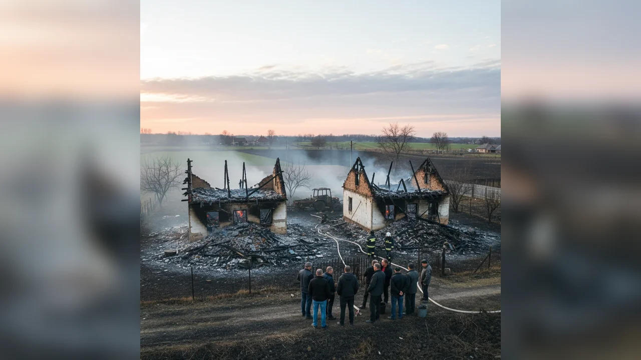 Două gospodării afectate de un incendiu de Crăciun în comuna Grădiștea, județul Giurgiu