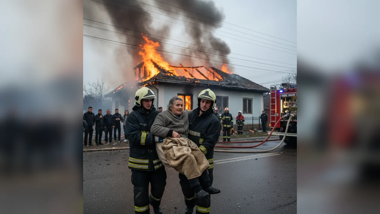 Femeie de 74 de ani salvată dintr-o locuință cuprinsă de flăcări în municipiul Giurgiu