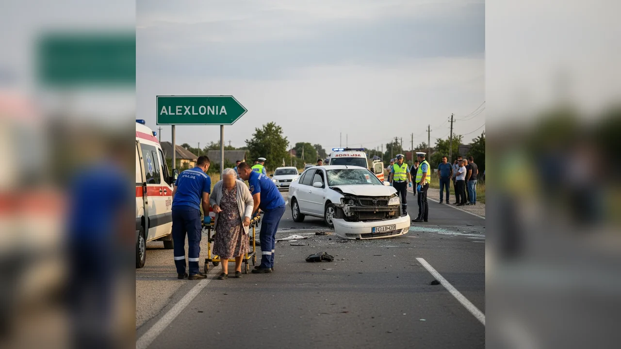 Femeie de 83 de ani rănită în timp ce traversa neregulamentar, transportată de urgență la spital