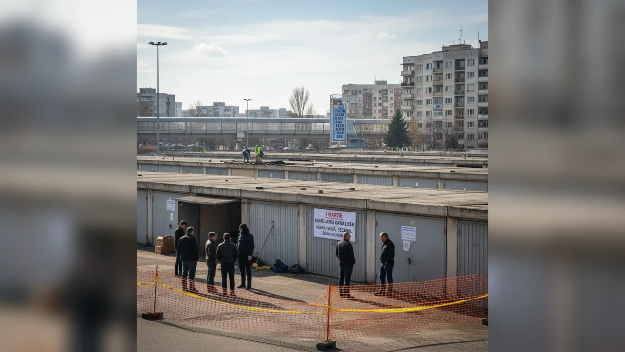 Garajele din cartierele Negru-Vodă, Decebal și din zona Pasarelă trebuie desființate până la 1 martie, anunță autoritățile din Giurgiu