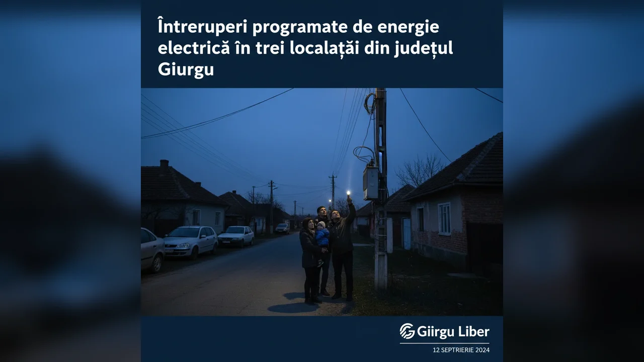 În Giurgiu sunt anunțate întreruperi programate de energie electrică în trei localități
