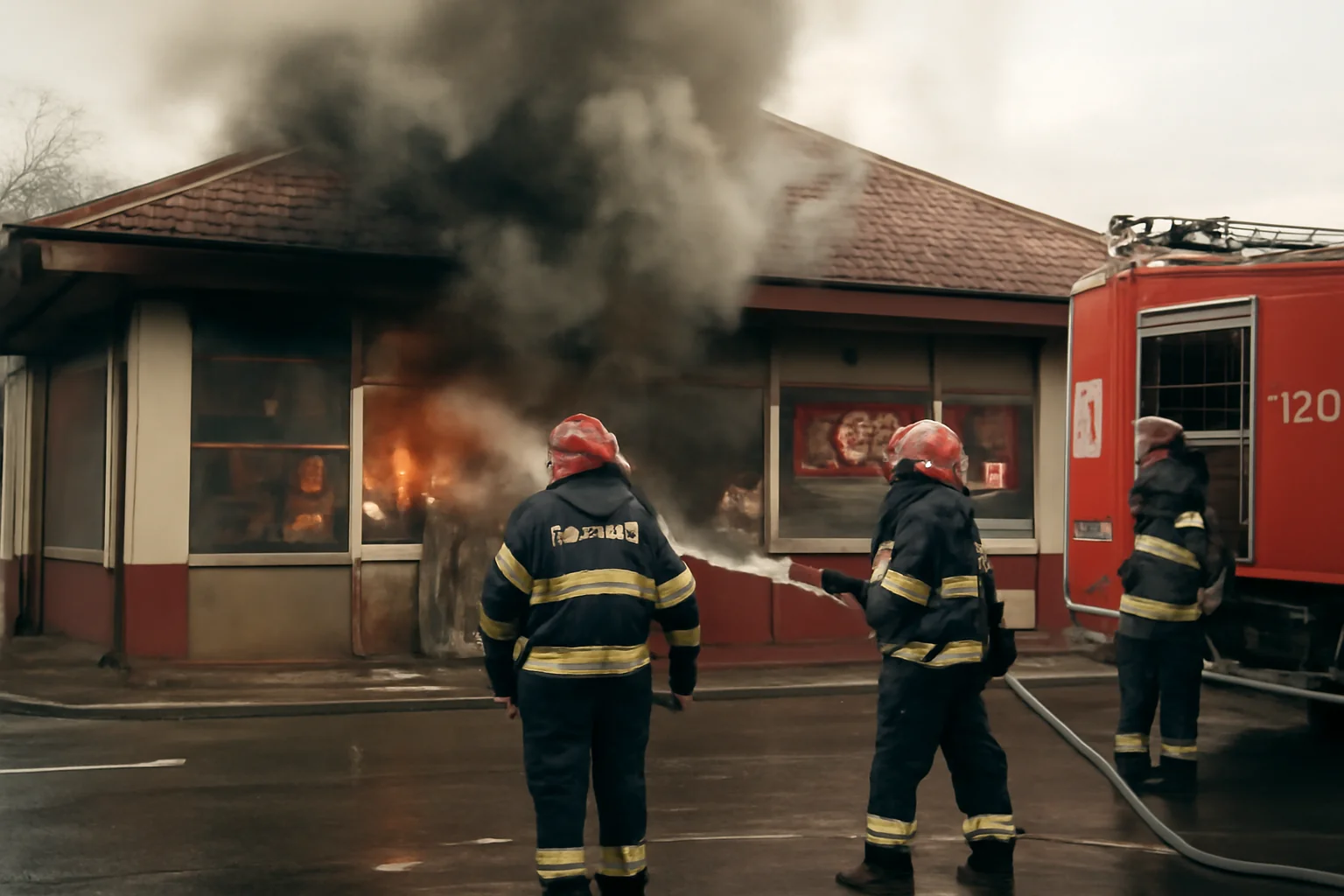 Incendiu într-un fast-food din Giurgiu, stins rapid de pompieri în aceeași zi