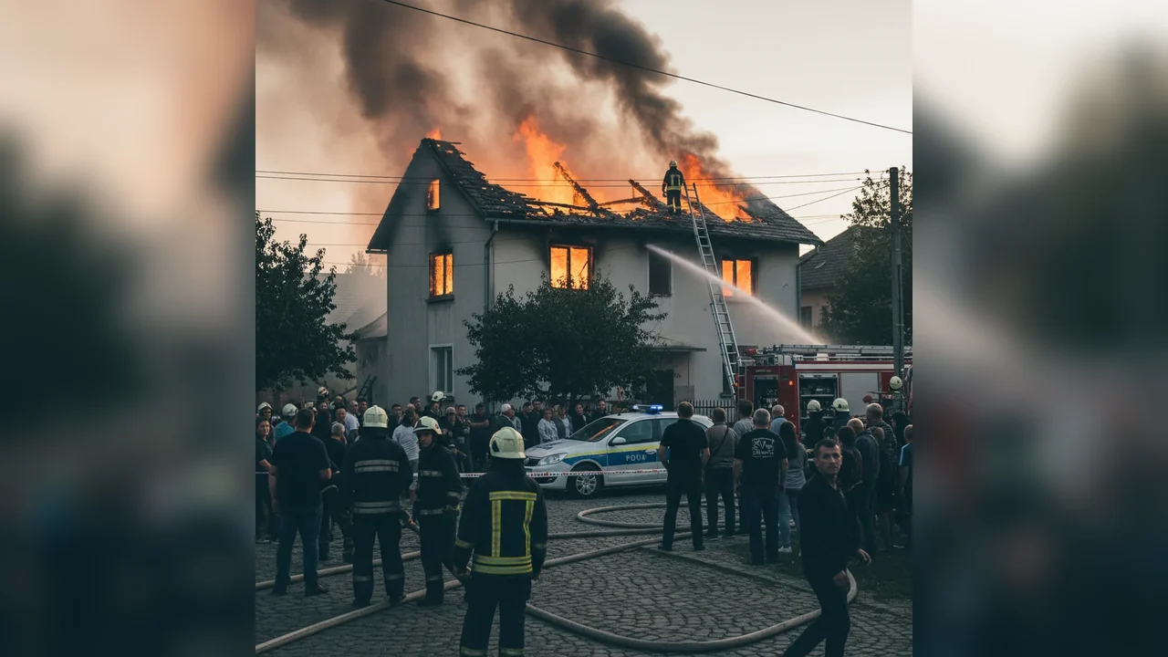 Incendiu la o casă din Giurgiu, pe Drumul Serei: podul și acoperișul au fost distruse