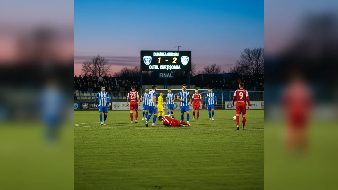 Oltul Curtișoara învinge Dunărea Giurgiu cu 2-1 în ultimele minute, Dunărea pierde 3 puncte importante