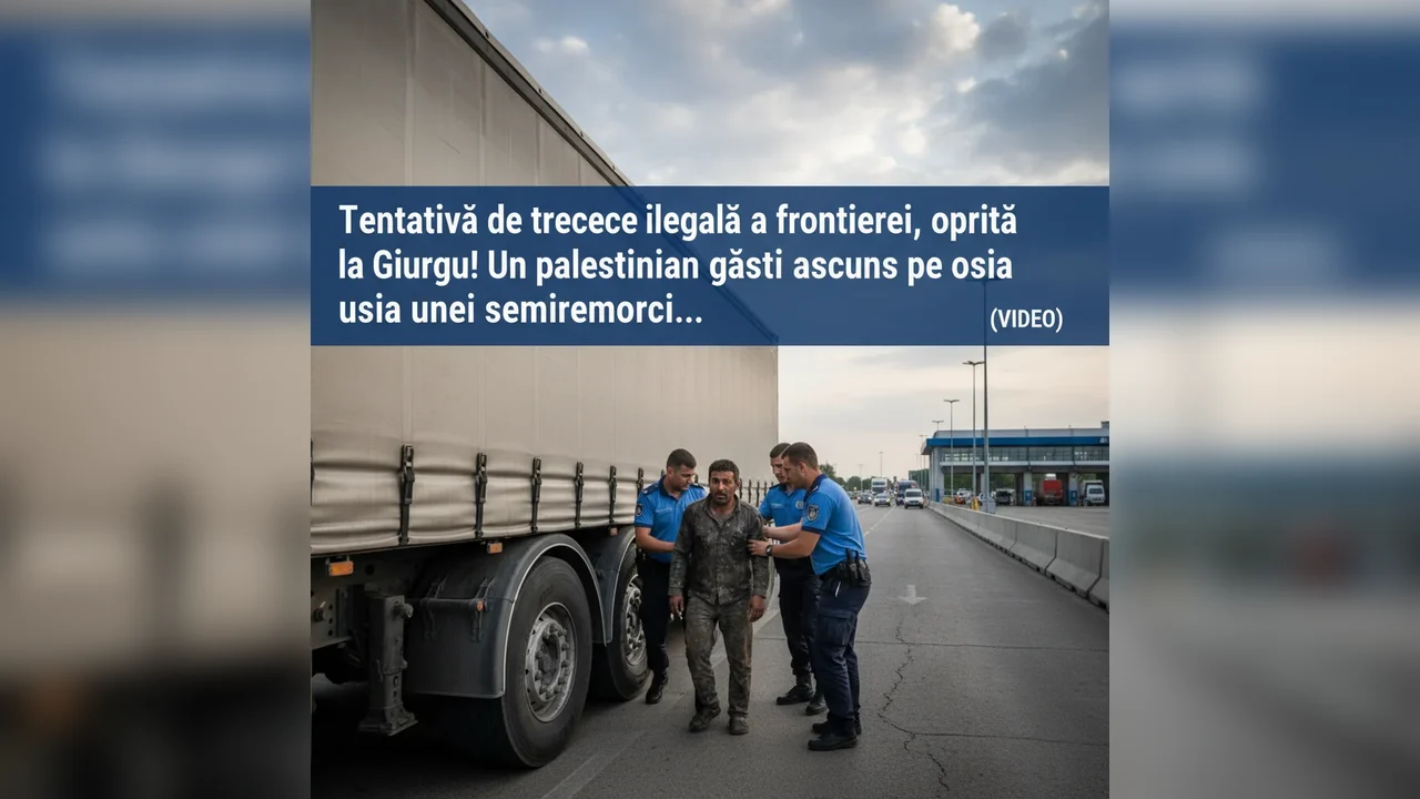 Palestinian descoperit ascuns pe osia unei semiremorci (VIDEO)