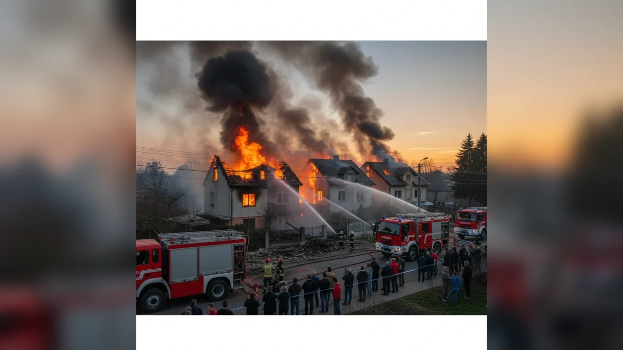 Patru case afectate de un incendiu în municipiul Giurgiu, după un scurtcircuit electric