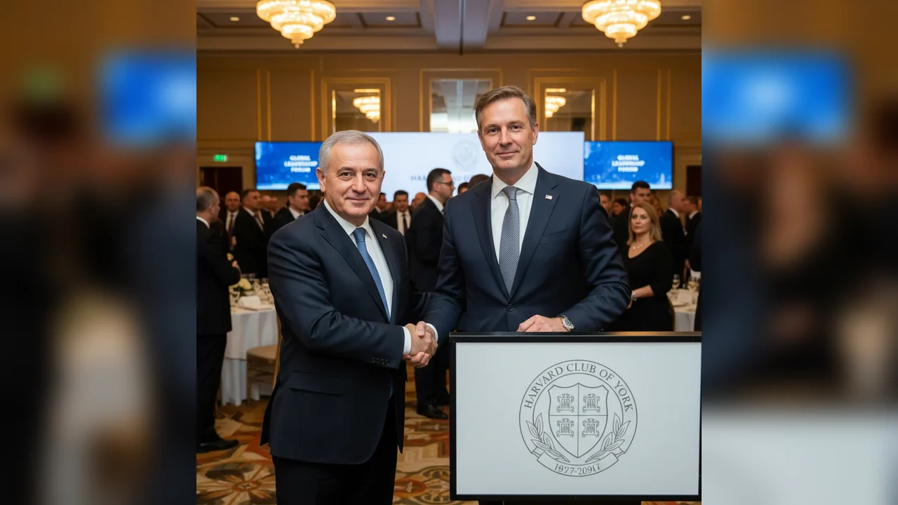 Primarul din Adunații Copăceni, prezent la un eveniment de prestigiu la New York alături de un consilier al președintelui Trump, organizat de Harvard Club of New York