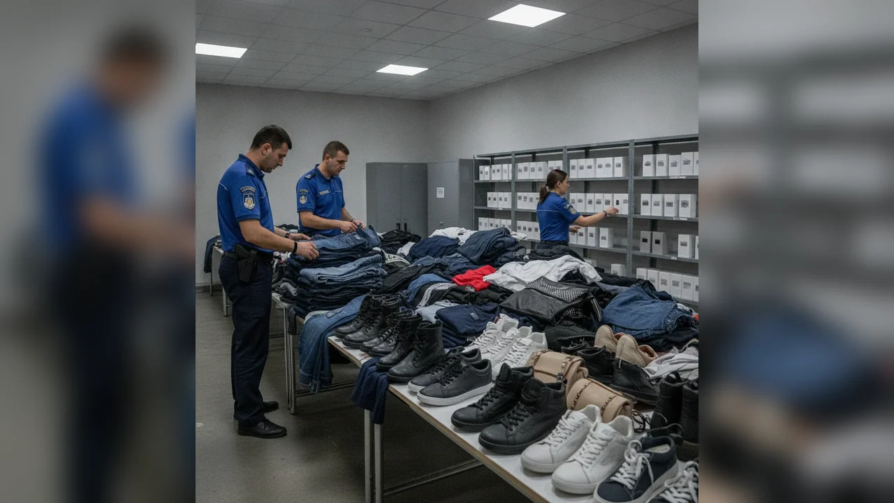 Produse contrafăcute confiscate la Giurgiu: Peste 700 de articole
