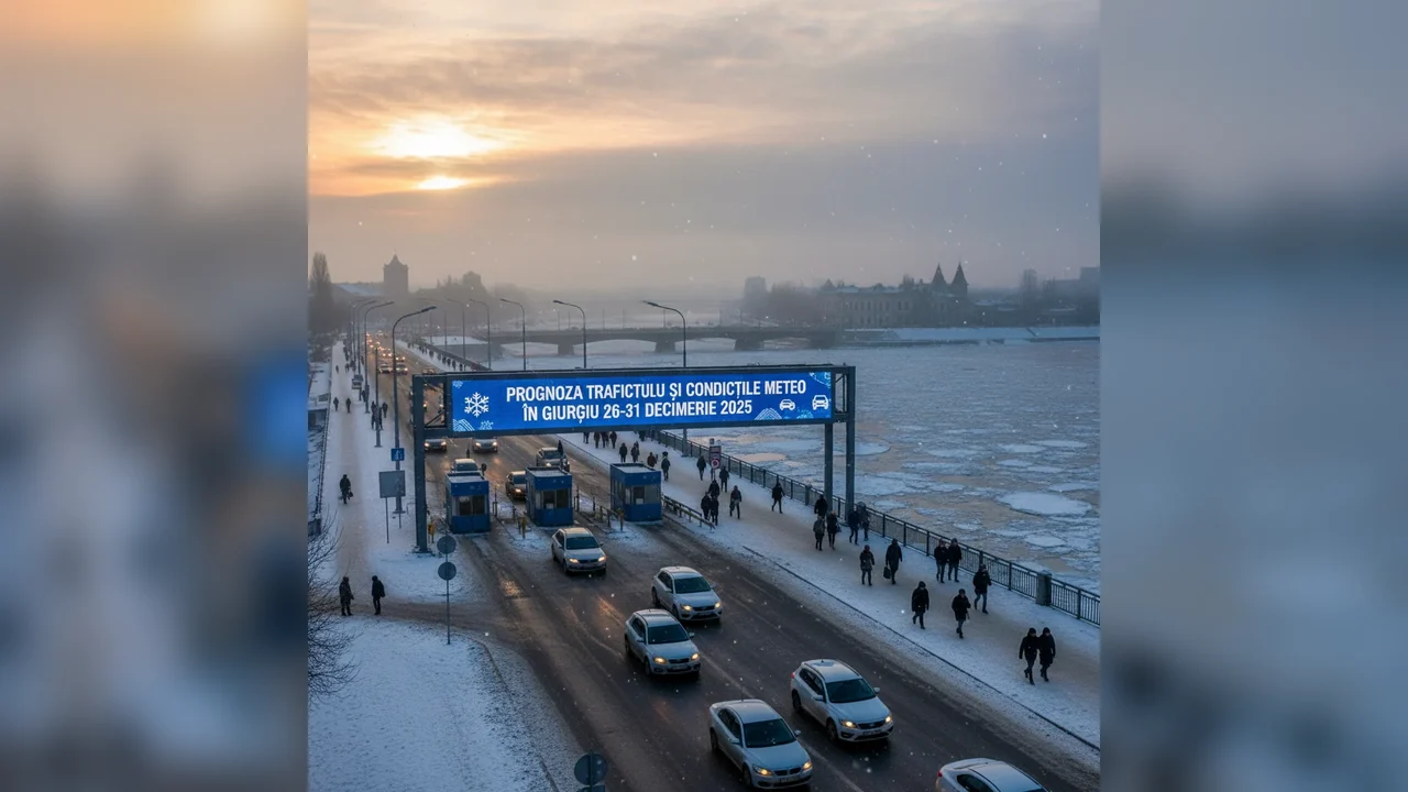 Prognoza traficului și condițiile meteo în Giurgiu pentru perioada 26-31 decembrie 2025
