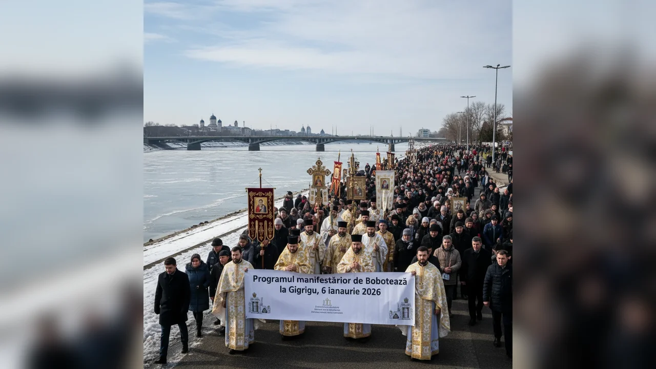 Programul complet al manifestărilor de Bobotează la Giurgiu, pe 6 ianuarie 2026