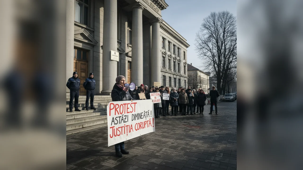 Protest astăzi la Judecătoria Giurgiu împotriva corupției în justiție
