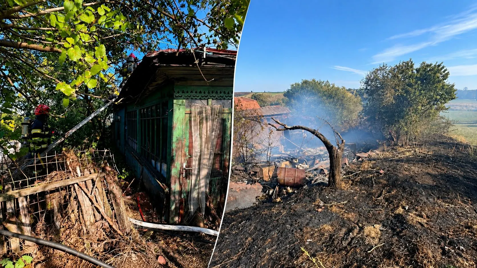 Răsuceni: incendiu violent, bărbat de 69 de ani cu arsuri la brațe, a refuzat spitalul