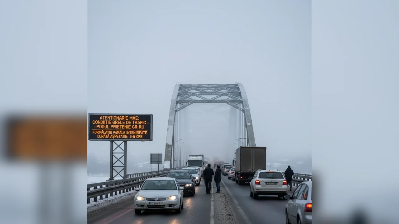 Trafic îngreunat pe Podul Prieteniei: atenționare MAE pentru zilele de 22–23 februarie la Giurgiu