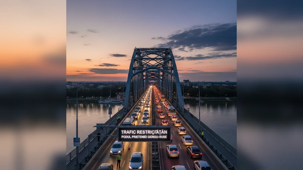 Trafic rutier restricționat pe Podul Prieteniei Giurgiu–Ruse: circulație alternativă pe DN5