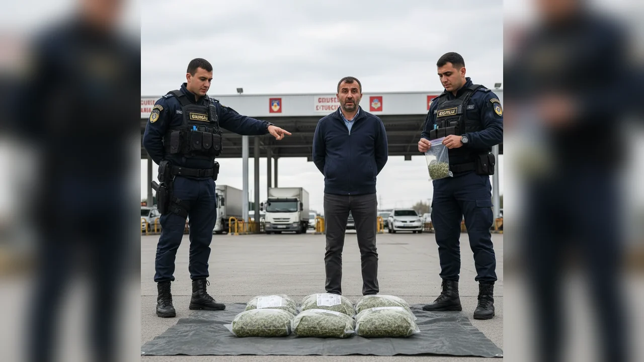 Turc prins la frontiera Giurgiu cu 37 kg de canabis confiscat