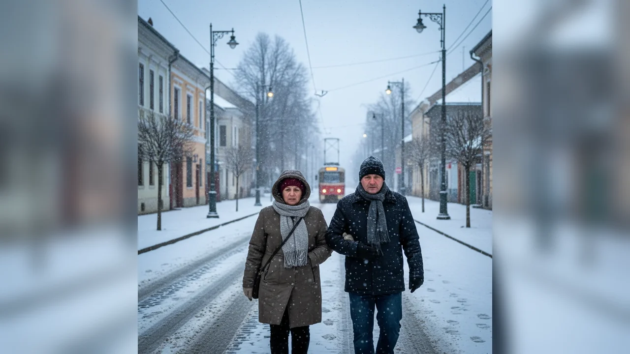 Vreme de iarnă la Giurgiu: temperaturi negative și episoade de ninsoare în următoarele zile